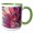 Green/White, variant on 3drose, Summer Solstice Bee and Flower, 11oz Two-tone Yellow Mug
