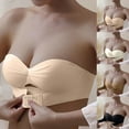 thumbnail image 7 of Lovskoo 2024 Bras for Women Front Closure Seamless Beautiful Back Push Up Slip Adjustable Bra Beige, 7 of 7