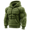 thumbnail image 2 of GFHFHITJ Chandail à Capuchon en Flanelle Vintage pour Hommes, Coupe Ajustée, en Molleton, Style de Rue, Chaud, 2 of 6