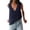 Blue, variant on SHenli Built In Bra Tank Tops for Women 3/4 Length Sleeve Button Down Shirts Lace Crochet Boho Spring Vacation Outfits Tees