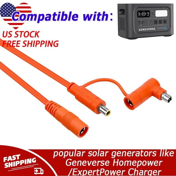 3M 8mm Cable Compatible with popular solar generators like Geneverse Homepower/ExpertPower