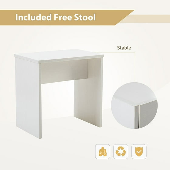 Mecor Vanity Makeup Table Set Dressing With Stool And Square Mecor Vanity Makeup Table Set Dressing With Stool And Square Mirror White Com