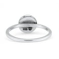 thumbnail image 3 of Round Fashion Ring Oxidized Lab Created White Opal Solid 925 Sterling Silver Size 10, 3 of 5