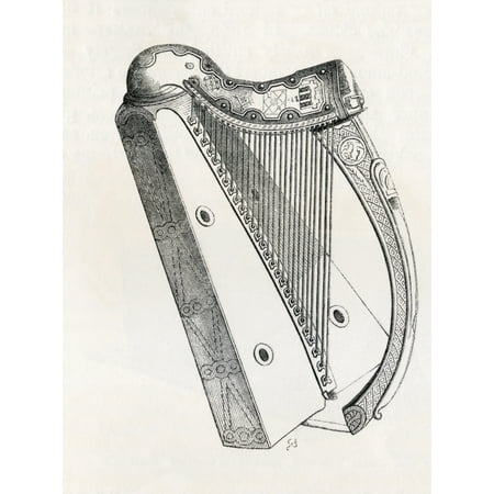 Gold Irish Harp (Irish Harp From Handbook Of The Arts Of The Middle Ages And Renaissance Published London 1855)