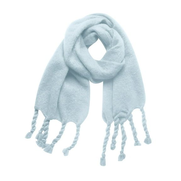 LIJCC Autumn and Winter Circle Yarn Knotted Thick Braid Thick Tassel Solid Color Scarf Women Fall Winter Scarf Classic Tassel Plaid Scarf Warm Soft Chunky Large Blanket Wrap Shawl Scarves