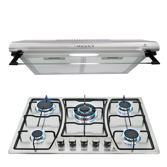 Combo Supra campana de pared y parrilla de 5 quemadores en acero SUPRA Combo Pizzo