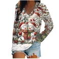 thumbnail image 2 of Womens Tops V Neck Long Sleeve Christmas Blouses Holiday Party Wear Loose Fit Pullover Comfort Xmas Holiday Pullover Tops, 2 of 5