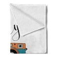 thumbnail image 2 of Camera Soft Flannel Fleece Throw Blanket, Say Cheese Lettering with Retro Machine Warm Memories Old Days Graphic, Cozy Plush for Indoor and Outdoor Use, 50" x 60", Teal White Black, by Ambesonne, 2 of 5