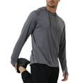 thumbnail image 5 of Weilanxin Men's Quick Dry Hooded Tops Lightweight Thin Long Sleeve Running Hiking Fishing Rash Guard Hoodies Outdoor T-Shirt Charcoalgrey M, 5 of 8