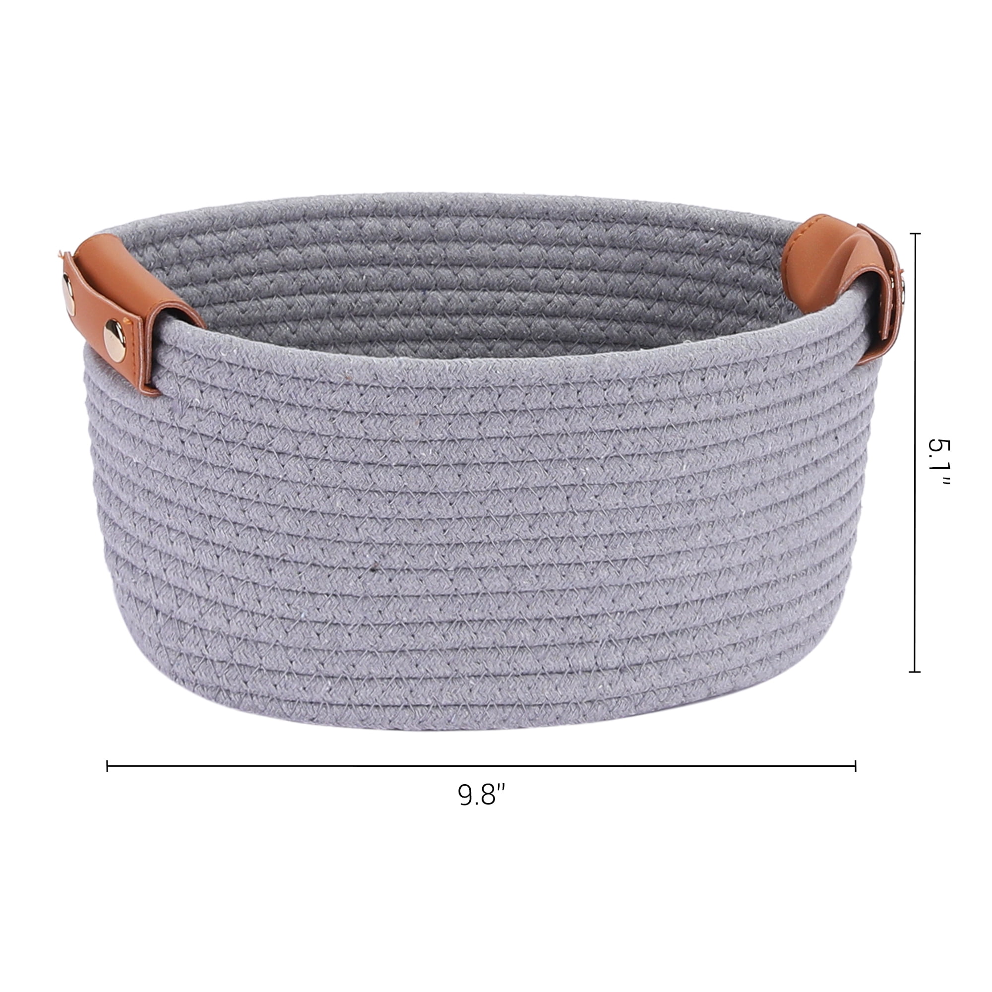 Unique Bargains 1 PC Woven Storage Basket Shelf Closet Storage Bin for Home Decor Grey S