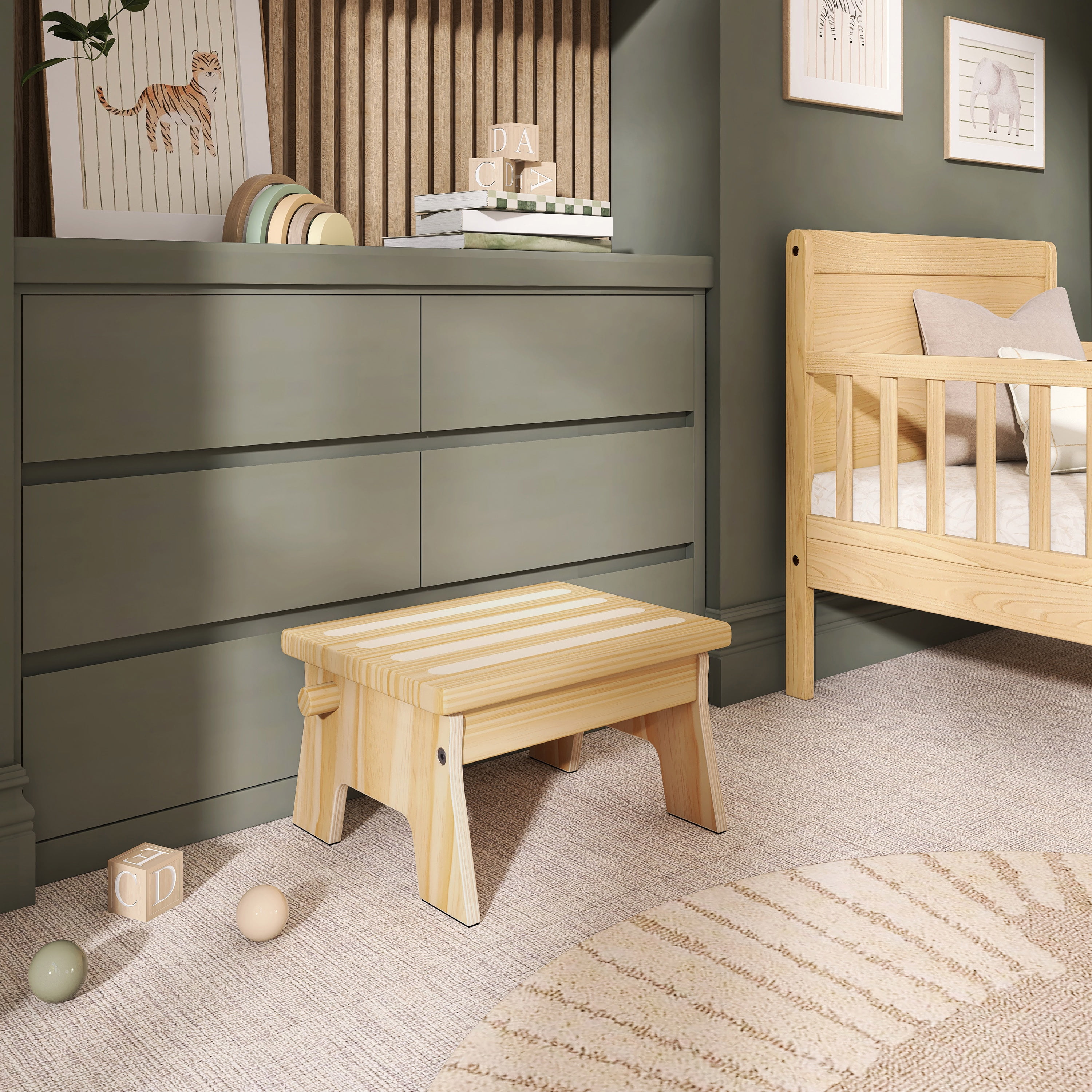 Dream On Me Ease-Up Adjustable Nursing Footrest In Natural