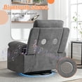 thumbnail image 6 of Power Recliner Glider Chair With Bluetooth Speaker 270 Degree Swivel With LED Light Side Arm With Storage Pockets USB+Type C Charging Port Button Control Retractable Footrest Adjustable Backrest DG, 6 of 13