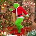 thumbnail image 6 of WASFDN Adult Christmas Costumes Men,Green Big Monster 6PCS Deluxe Santa Suit Furry Xmas Halloween Cosplay Outfit,S, 6 of 8
