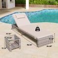 thumbnail image 3 of Danrelax Ensemble de 3 Pcs de Chaises Longues, Mobilier de Patio Extérieur Moderne avec Dossier Réglable et Table d'Appoint, Osier PE Durable, Coussins Résistants aux Intempéries, Beige, 3 of 9