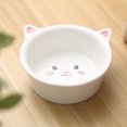 thumbnail image 1 of Cuenco de cerámica con forma de cara de gato pequeño, cuenco para comida para mascotas, cuenco para gatos, cuenco para perros, Universal y fácil de limpiar, 1 of 1