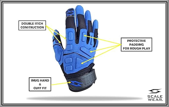 Stealth Padded Football Receiver Gloves - Battle College Lineman, Be a Villain Not a Joker with Padded Stealth Football Gloves with Elite Tacky Grip Palms, Youth, Kids, Men, Boys Small to XXL Sizes