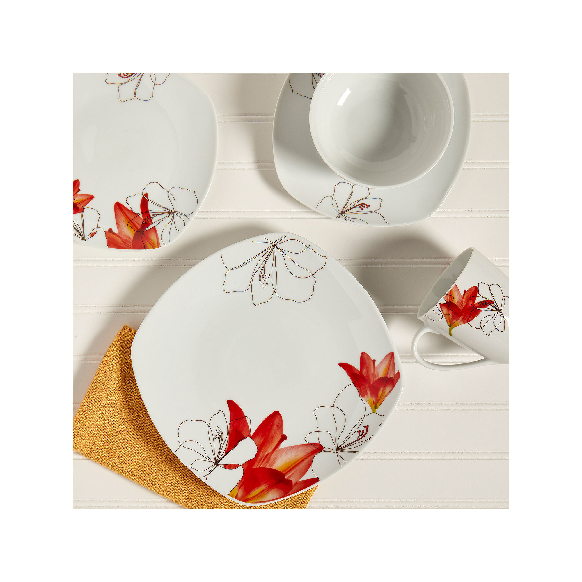 Lily 16 Piece Dinnerware Set, Service for 4 - image 2 of 10