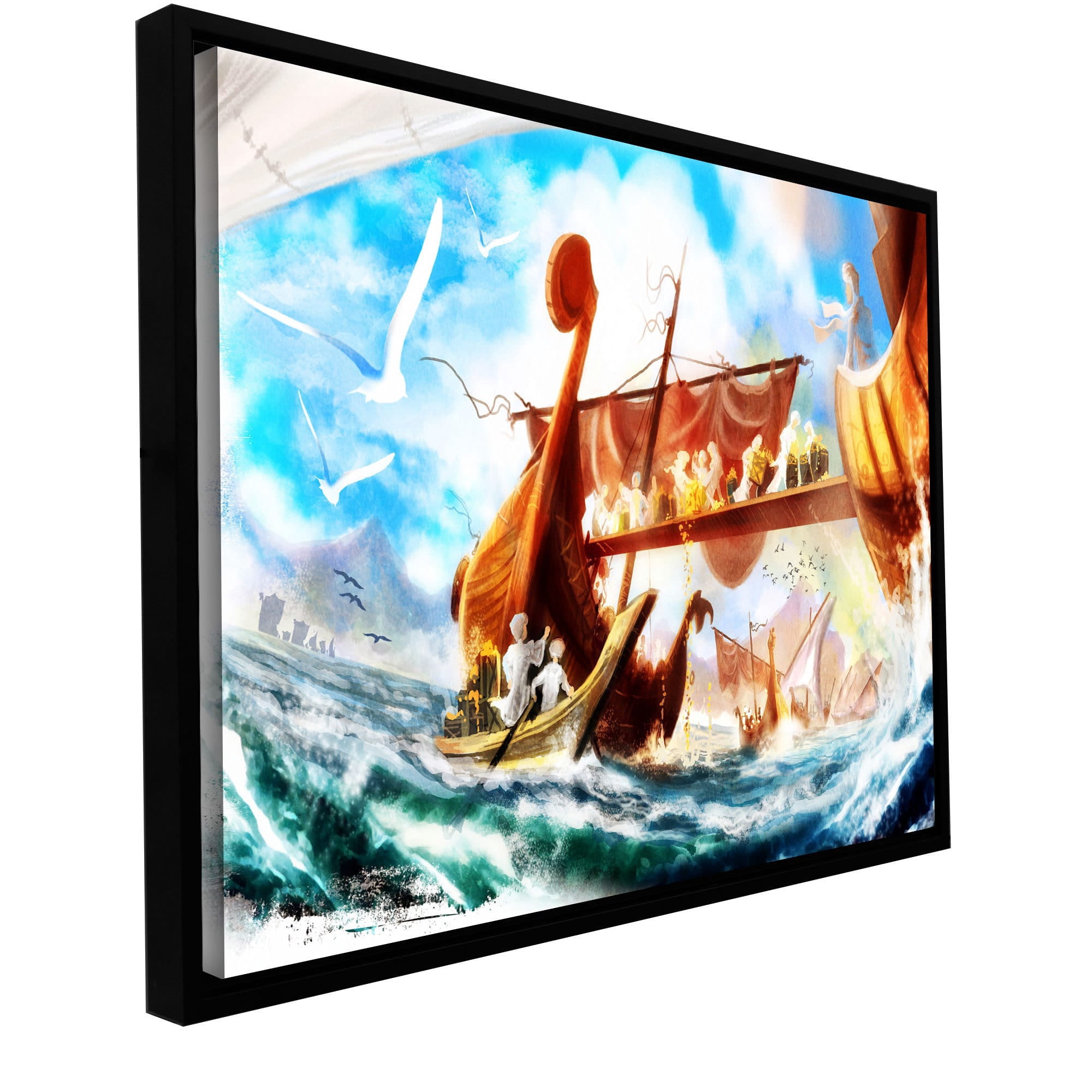Luis Peres "Old Times 4" Floater-Framed Gallery-Wrapped Canvas