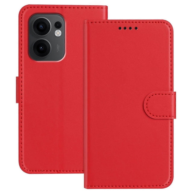 For Oppo Reno13 F 4G Oppo Reno13 F 5G Leather Case Wallet Stand Solid Color Anti Drop Phone Cover -