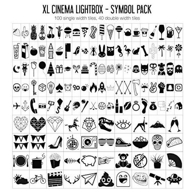 My Cinema Lightbox Alternative Letter Pack, 100 Letters for Original A4  Size Light Box, Black