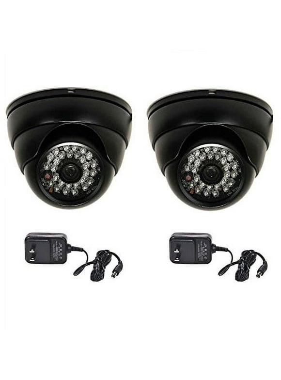 VideoSecu 2x Vandal Proof IR Day Night Vision Built-in 1/3'' Sony CCD Security Camera 480TVL Wide Angle with 2 Power byr