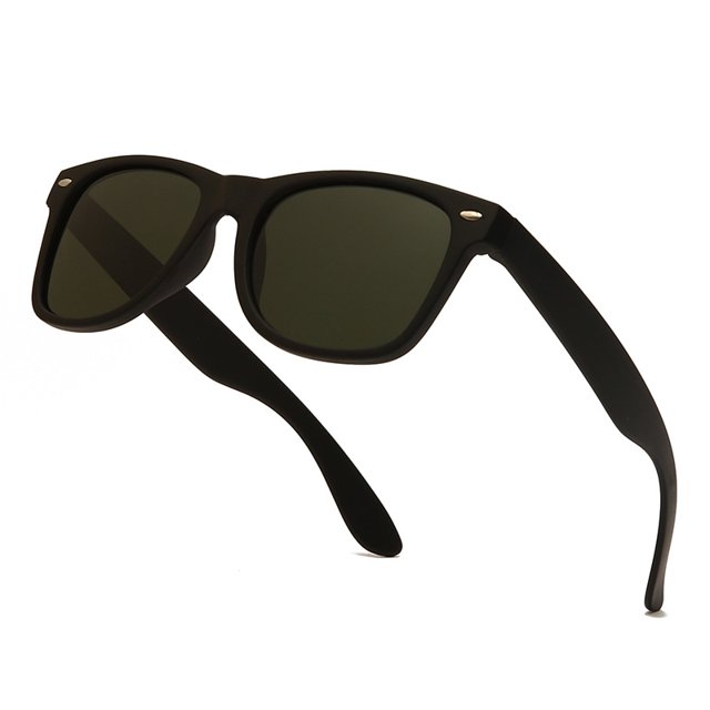 Gafas de sol polarizadas estilo retro clásico de los años 80 con marco cuadrado para hombre y mujer, 1 marco negro