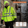 thumbnail image 5 of RefrigiWear HiVis Extreme Softshell Jacket - -60°F Comfort, ANSI Class 3, Insulated, Windproof, Water-Repellent, High-Visibility Workwear, 5 of 8