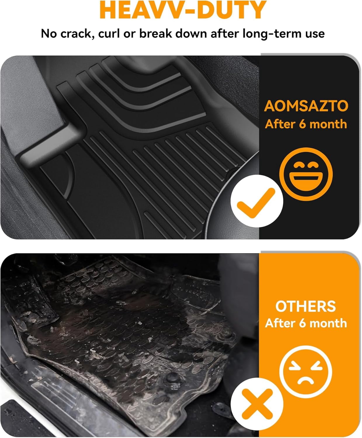 AOMSAZTO Floor Mats and Cargo Mat for 2017-2024 Jeep Compass -All Weather Protection TPE Anti-Slip Automotive Floor Mats for Jeep Compass,1st & 2nd Row Full Set Floor Liners Car Mats