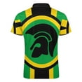 thumbnail image 5 of A Trojan Uk Flag in The Colors of Jamaica Men Zipper T-shirt Summer Casual Short Sleeve T-shirt Top, 5 of 7