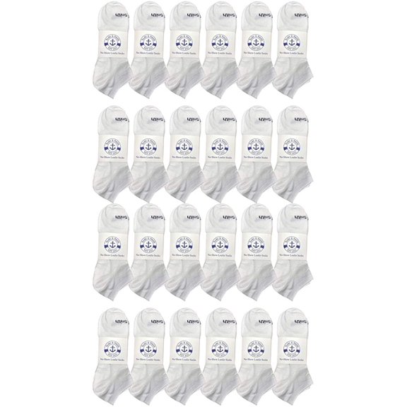 Yacht & Smith 24 Pairs of Low Cut Ankle Socks for Big Kids, Boys Girls, Bulk Pack Sock Size 6-8