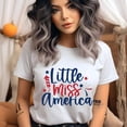 thumbnail image 2 of Girls' Graphic T-Shirt, Little Miss America Design, Red White Blue Tee, White, Size XL, 2 of 6