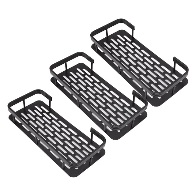 Shower Shelf Basket, Anticorrosion 3 Layers Shower Storage Rack High Load Bearing Space Saving With Stickers For Bathroom