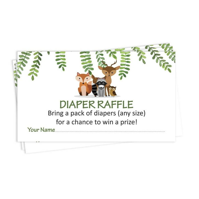 Inkdotpot 30Jungle Animals Baby ShowerDiaper Raffle Ticket Lottery Insert Cards Supplies Games For Baby Shower Party Bring A Pack Of Diapers To Win Favors Gifts And Prizes