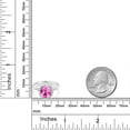 thumbnail image 3 of Gem Stone King 10K White Gold Pink Created Sapphire and White Diamond Women's Engagement Ring (3 Cttw, Cushion 8MM, Available in Size 5, 6, 7, 8, 9), 3 of 7