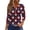 Multicolor, variant on Women's 250th Anniversary USA Shirt Patriotic American Flag Print V-Neck Button 3/4 Sleeve T-Shirt