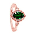 thumbnail image 3 of AoneJewelry 0.85 Carat Oval Shape Created Emerald and Diamond Ring In 10K Solid Rose, White & Yellow Gold, 3 of 5