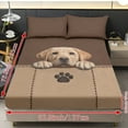 thumbnail image 7 of SEANATIVE Twin Size 3 Piece Bed Sheet Set with 1 Fitted Sheet and 2 Pillowcases, Soft Comfortable Stretch Bed Covers Mattress Protector for Bedroom Decor, Golden Retriever Dog Paw Brown, 7 of 7