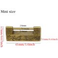 thumbnail image 2 of Mini Size Vintage Antique Style Carved Bird Flower Leaf Padlock Lock with Key for Jewelry Box Drawer, 2 of 5
