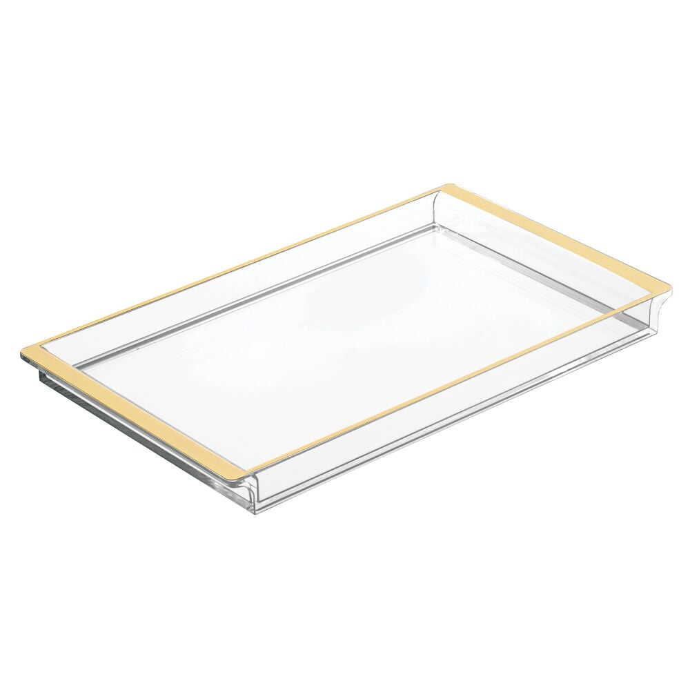 mDesign Plastic Guest Paper Hand Towel Storage Tray for Bathroom Vanity