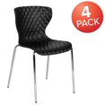 thumbnail image 4 of 4 Pk. Lowell Contemporary Design Black Plastic Stack Chair, 4 of 9
