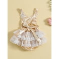 thumbnail image 3 of Wassery Baby Girl Summer Romper 3 6 12 18 Months Infant Newborn Girls Casual Jumpsuit Sleeveless Backless Butterfly Embroidery Lace Bodysuit, 3 of 9