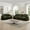 Green, variant on 2 Pcs Sectional Sofas Set, 3-Seater + Loveseat with Removable Ruffles Pleats Skirts and Wooden Legs, Chenille Cloud Couch Set for Living Room, Green