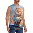 thumbnail image 2 of Fuzoiu Sailing Ship Ocean Sunset Print Men's Sleeveless T-shirt,Sleeveless Tee Shirts,Quick-Dry Athletic Tank Top for Gym, Running, Sports & Outdoor Activities-Large, 2 of 7