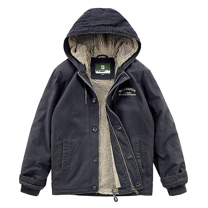 Men Thick Fleece Jacket Winter Warm 