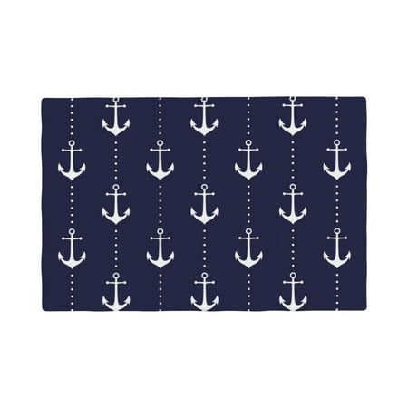 

Placemats Set of 4 White anchors dots navyblue Place mats for Dining Table Indoor/Outdoor Cute Heat Resistant Washable Table Mats(18 x 12 )