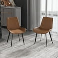 thumbnail image 4 of Magic Home Modern Faux Leather Bucket Seat Dining Chairs (set of 2) Grey, 4 of 5
