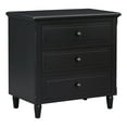 thumbnail image 4 of 3 Drawer Storage Nightstand, Wooden Bedside Table, Modern Minimalist Side Cabinet Accent Table for Living Room Bedroom, Black, 4 of 8