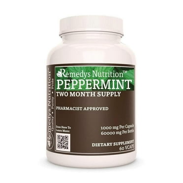 Peppermint Leaf | 1,000 mg, 60 Vegan Capsules Herbal Dietary Supplement