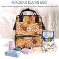 thumbnail image 4 of Wukai Hippie Ditsy Floral Mummy Backpac,&nbsp;Diaper Bag Purse Breast Pump Bag Purse Diaper Bag for swim,gym,workout,large capacity backpack, 4 of 5