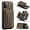 Brown, variant on Unique Creative Multi-Function Magnetic Detachable Wallet Stand PU Phone case for iPhone 14 13 12 11 8 7 X XS XR Plus Pro Max Mini SE Bumper Skin-Friendly Retro Back Cover(Khaki,12)